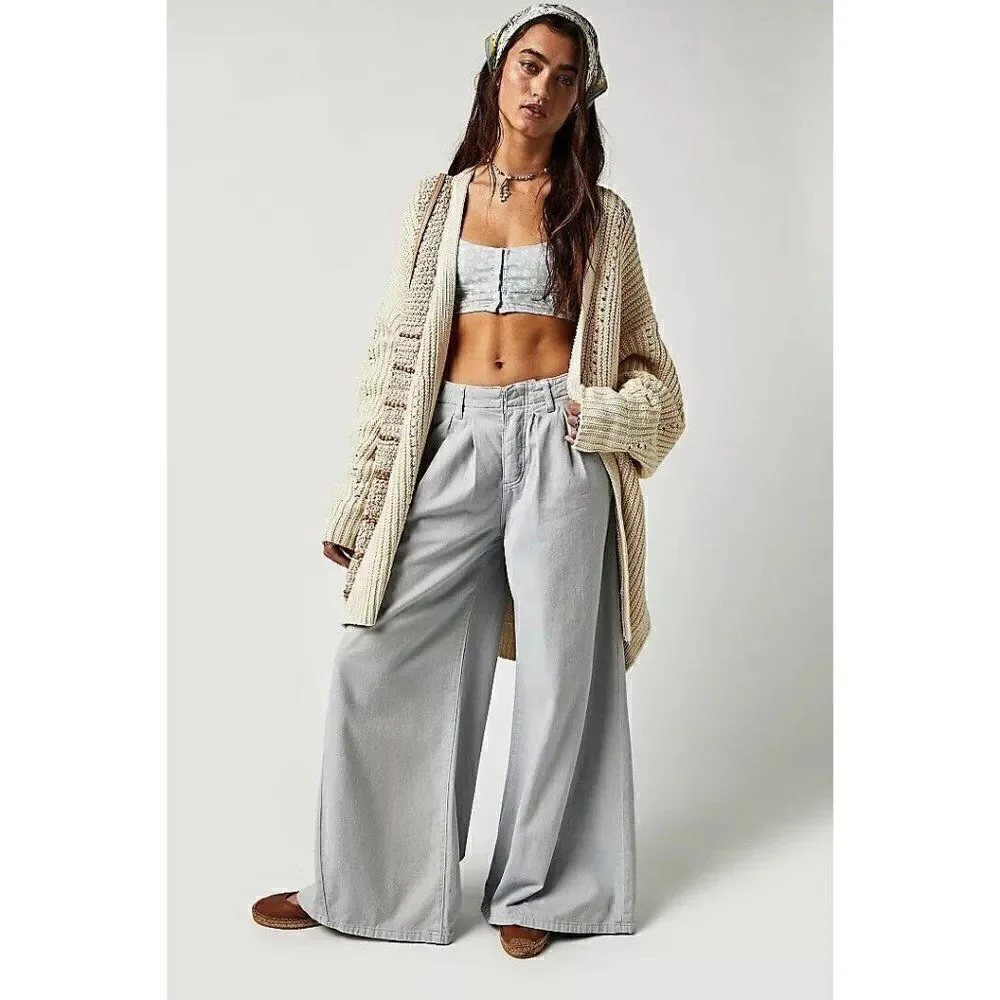NEW FREE PEOPLE Sz XS NIGHTINGALE CARDI CARDIGAN SWEATER CREAM IVORY